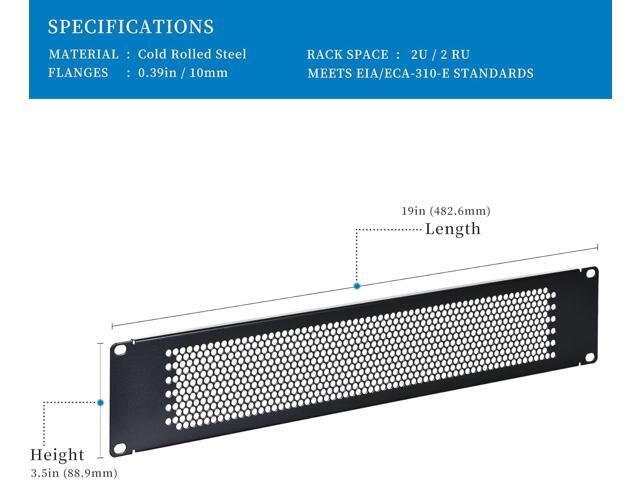 RackPath 2U Blank Rack Mount Panel Spacer with Venting (10 Pack) for 19in Server Rack Enclosure or Network Cabinet