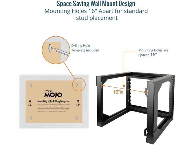 6U Wall Mount Rack, Server Rack,Open Frame Server Rack,Network Rack for 19inch Computer/AV/Data/IT/Media Equipment,18inch Depth,16inch Apart...
