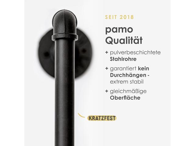 pamo Industrial pipe clothing rack metal black - Wall mounted clothes racks for hanging clothes - Modern walk in closet - KIM II DOUBLE black