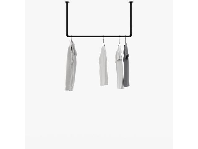 pamo clothes rail industrial loft design - HANG LOW - clothing rack for walk-in wardrobe I bedroom or bath - clothes rack made of black sturdy...