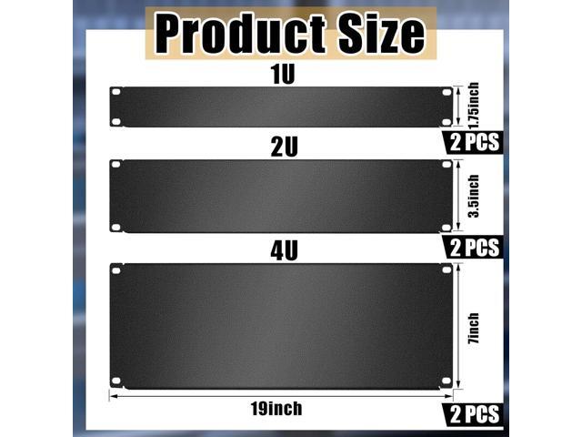 1U,2U,4U Blank Panel Metal Rack Mount Filler Panel Mount Panel Spacer 19 Inches Rack Blanking Panel Kit for Enclosure Server Rack Cabinet Black (6...
