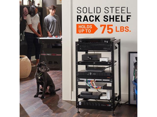 ECHOGEAR 3U Rack Shelf - Universal Design Works with Any Rack - Holds 75bs of Servers, Network Gear, or AV Equipment - 15' Deep Steel Shelf with...