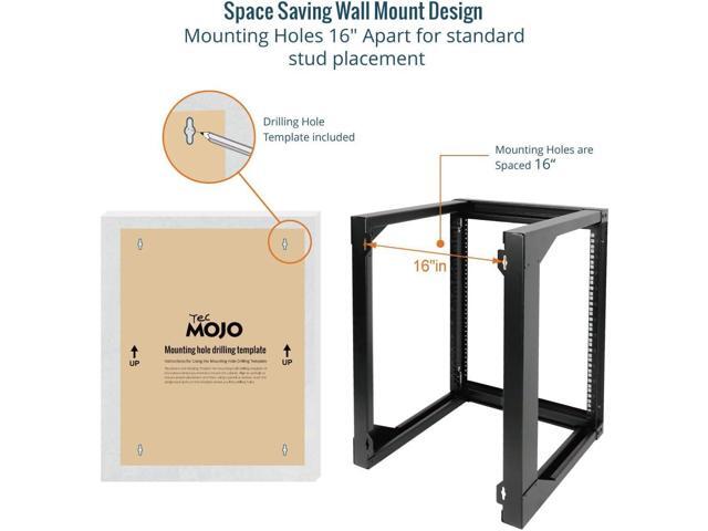 12U Wall Mount Server Rack, Open Frame Rack with Swing Gate, Network Rack Wall Mount for 19in Computer/AV/Data/IT/Media Equipment, 12U Rack with...