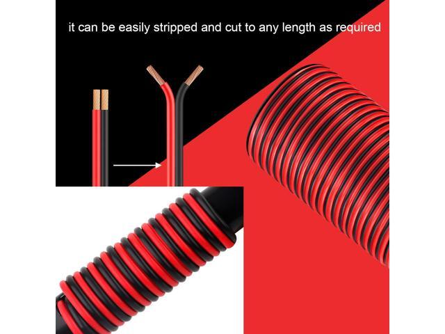 VIABRICO 12Gauge 100FT Electrical Wire Cable 2 Conductors Red Black Cable Hookup LED Lighting Strips Flexible Wire Extension Cord 12AWG Copper Clad...