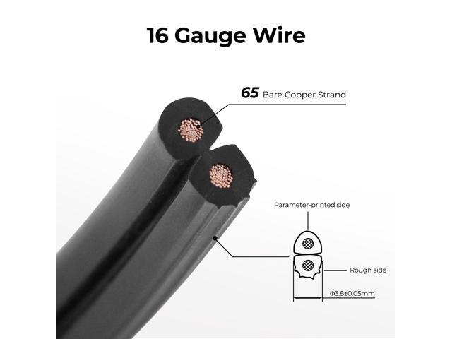 FIRMERST 16/2 Low Voltage Landscape Wire 100 Feet, 16 AWG 2 Conductor Electric Wire, 16 Gauge Low Voltage Low Voltage Light Cable, Direct Burial...