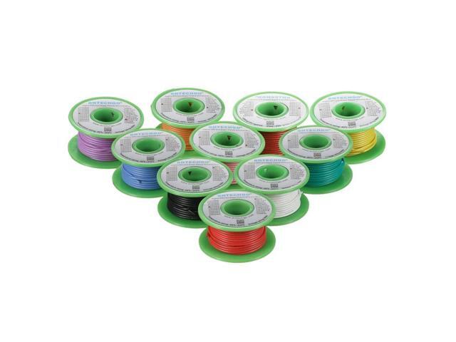 BNTECHGO 20 Gauge Silicone Wire Kit 10 Color Each 30 ft Flexible 20 AWG Stranded Tinned Copper Wire