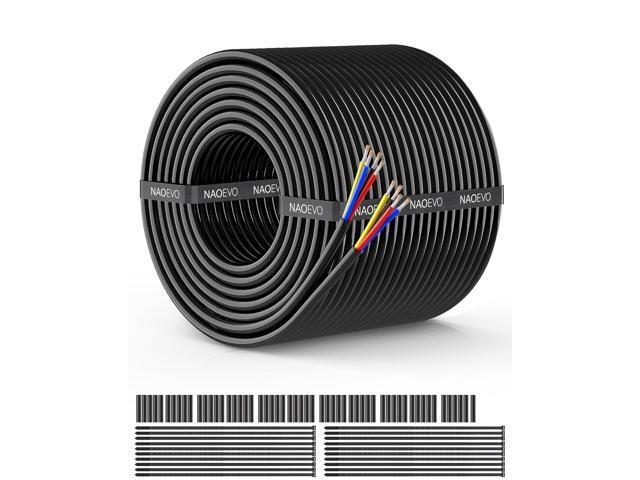 16 Gauge Wire 4 Conductor Electrical Wire, 16 AWG Wire Stranded PVC Cord, 12V Low Voltage/Tinned Copper/Flexible/16/4 Wire for Automotive Wire LED...