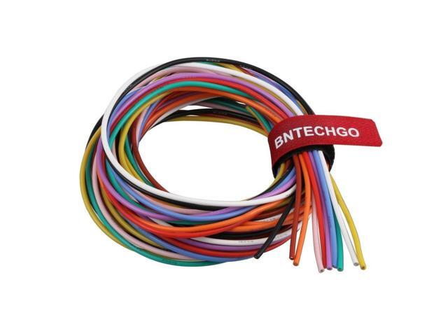 BNTECHGO 18 Gauge Silicone Wire Kit 10 Color Each 5 ft Flexible 18 AWG Stranded Tinned Copper Wire