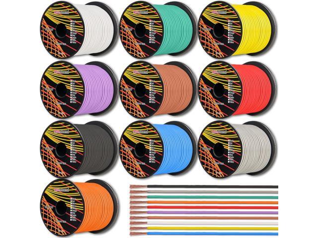 GS Power 16 Gauge Stranded Copper Clad Aluminum Zip Cord Wire for 12 Volt Automotive Harness Car Audio Hookup Amplifier LED Light Wiring (10 Pack -...