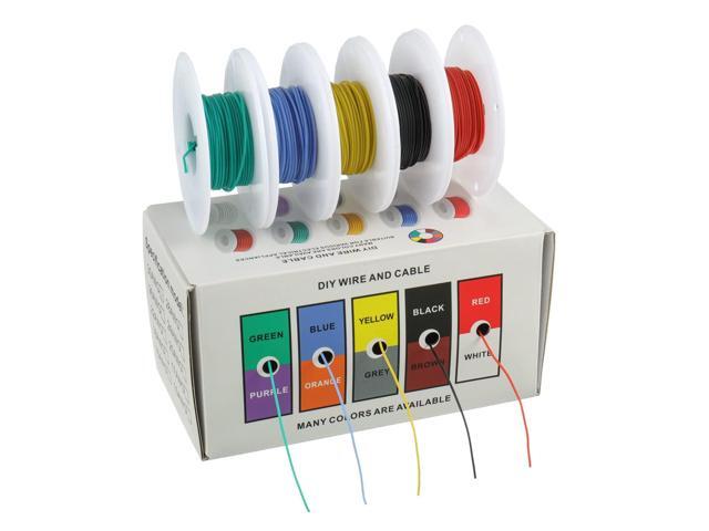 BOJACK 30 AWG Flexible Silicone Wire Electric Wire Hook up Wire Kit 300V Cables with Plus 20 2mm Heat Shrink Tubings and a Mini Wire Stripper(5...