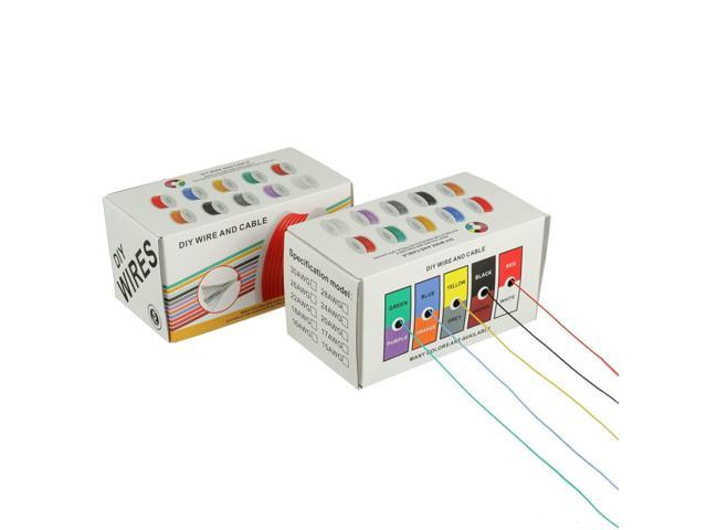 BOJACK 30 AWG Flexible Silicone Wire Electric Wire Hook up Wire Kit 300V Cables with Plus 20 2mm Heat Shrink Tubings and a Mini Wire Stripper(5...