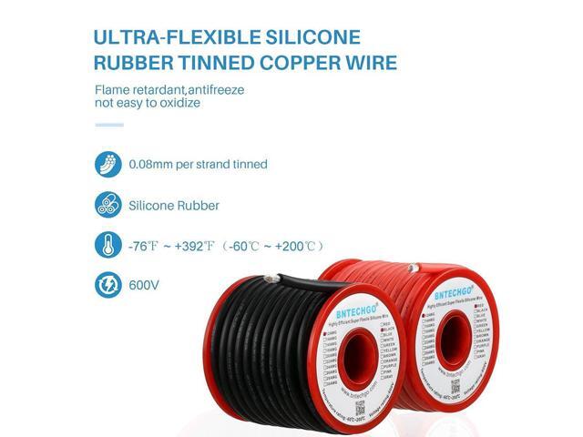 BNTECHGO 12 Gauge Silicone Wire Spool red and Black Each 25ft Flexible 12 AWG Stranded Tinned Copper Wire