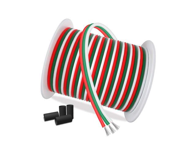 100ft Extension Cable 3 Pin Wire Cord 30M 22AWG Hookup Electrical 3 Color Wire Stranded Tinned Copper Cord for Led Strips WS2812B WS2811 Dream RGB...