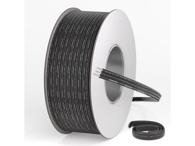 ALITOVE 98.4ft 18AWG Electric Wire 3 Pin 18 Gauge Black Stranded Tinned Copper Cord 18/3 LED Extension Cable for WS2811 Pixel Lights RGB IC 5050...