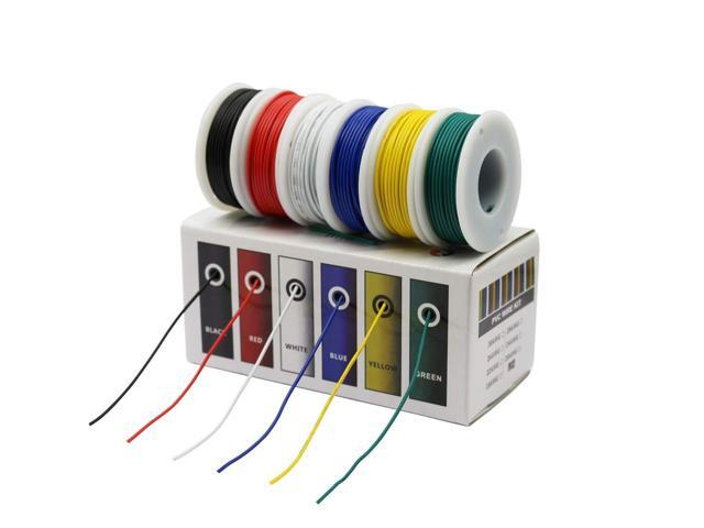CBAZY Hook up Wire Kit (Stranded Wire Kit) 24 Gauge 6 Colors 32.8 feet Each Electrical Wire 24 AWG PVC Wire