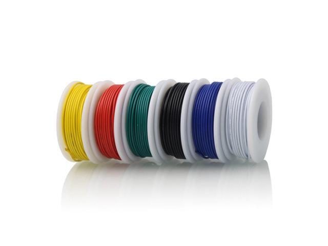 CBAZY Hook up Stranded Wire Kit 20 Gauge 6 Colors 19.6 feet Each Electrical Wire 20 AWG PVC Wire
