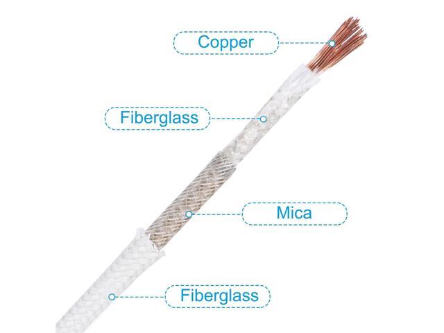 PATIKIL 9.8Ft 11AWG High Temperature Wire, -60-350 Degrees Celsius Mica Glass Fiber Electronic Wire Insulated Heat Resistant Electronical Flexible...
