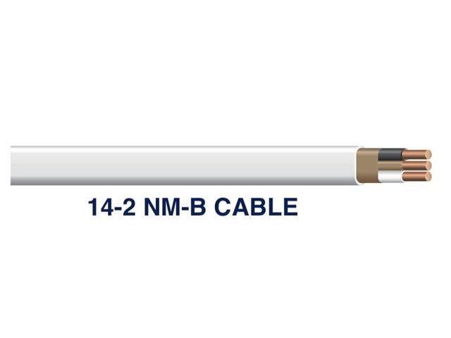 75 FT 14/2 NM-B Copper Wire, #14 AWG, 2 Conductors with Ground, White Jacket