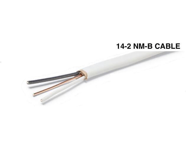 75 FT 14/2 NM-B Copper Wire, #14 AWG, 2 Conductors with Ground, White Jacket