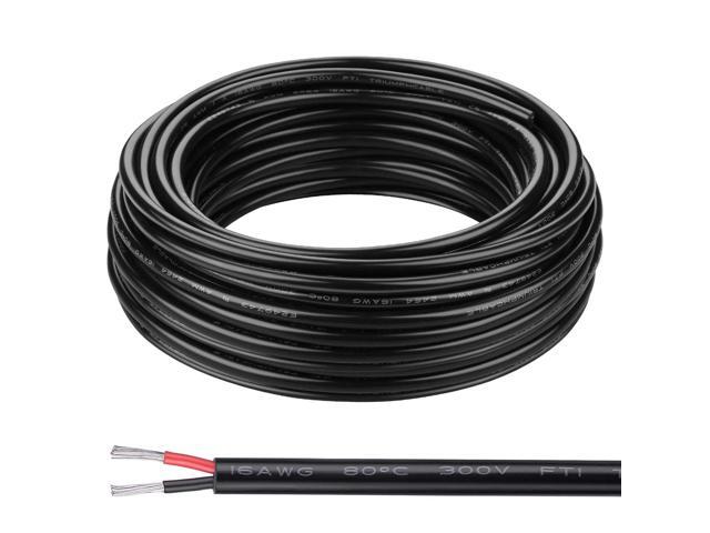 16 Gauge Wire 2 Conductor Electrical Wire 16AWG Electrical Wire Stranded PVC Cord Oxygen-Free Copper Cable 50FT/15M for Low Voltage Landscape...