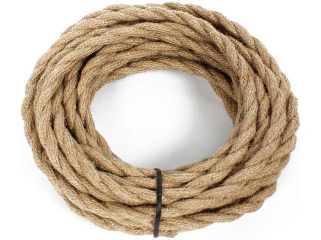 32.8ft Hemp Rope Covered Lamp Twisted Wire,PRUNLLA Vintage 18/2 Industrial Electrical Lamp Cord,18-Gauge Antique Style for Retro Lamp,DIY Projects