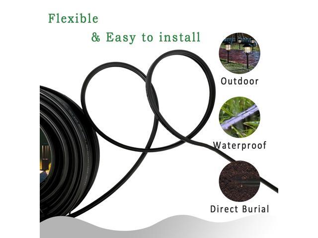 FRUDRIK Low Voltage Landscape Lighting Wire - Outdoor Direct Burial Underground Low-Energy Circuit Cable (14/2 Black, 265ft)