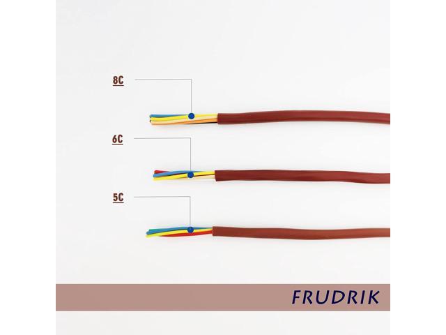 FRUDRIK Thermostat Wire - Solid Copper 18 Gauge - CL2 - Power Circuit Cable(18/5Brown, 25ft)