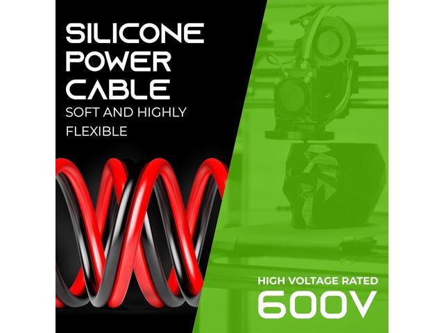 GEARit 12 Gauge Silicone Wire 600V (Black Red - 25 Feet Each) 12AWG Tinned OFC Oxygen Free Copper Stranded Soft Flexible Wires for Primary,...