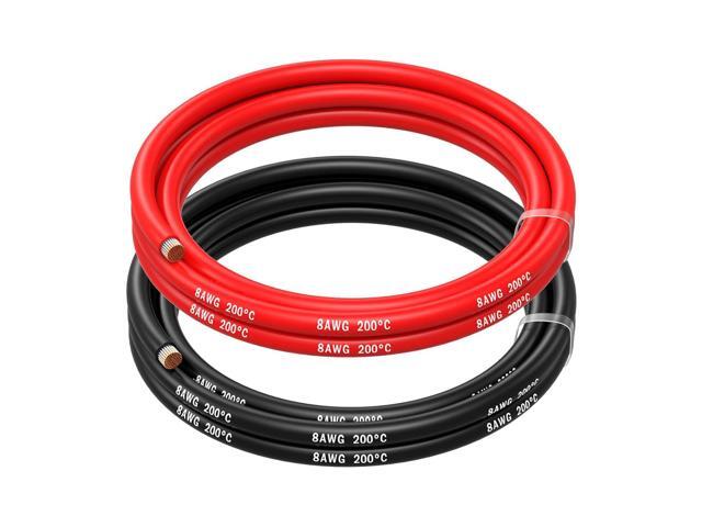 MMOBIEL 8 AWG - 10mm² Battery Electrical Cable Red and Black 1.5 m / 5 ft Silicone Wire 1650 Strands Tinned Copper Wires for RC Aircraft, Trucks,...
