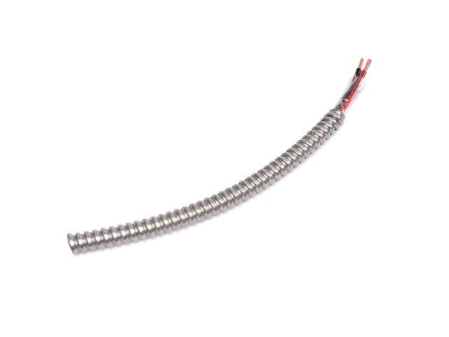 Wirenco 8/3 Metal Clad (MC) Cable with Ground, Aluminum Armored, Stranded Copper Conductor (15Ft Cut)