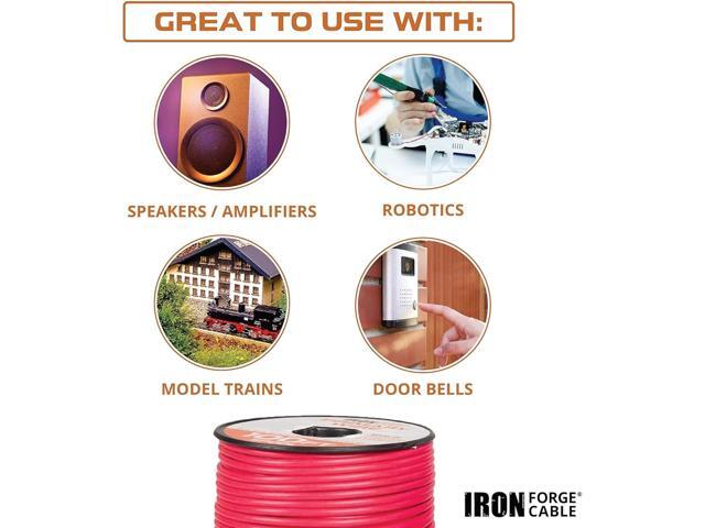 Iron Forge Cable 12 Gauge Primary Automotive Wire - 5 Roll Assortment Pack 1000 Ft Total Length - 200 Ft of Copper Clad Aluminum Wire per Roll -...