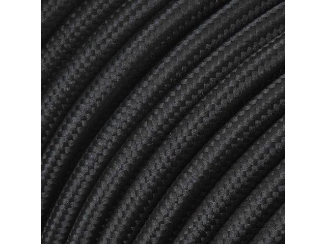 32.8ft Round 18/2 Rayon Covered Wire,HESSION 18 AWG Antique Industrial Electrical Cloth Cord,Vintage Style Lamp Cord Strands(Black)
