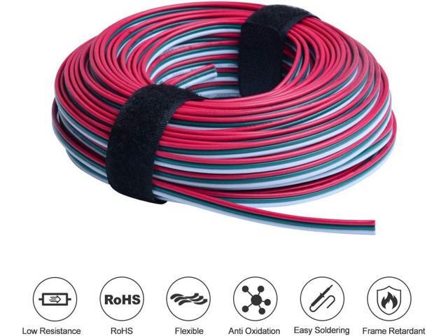 Nicelux 80 Feet(24 Meter) 3 Pin LED Extension Wire 20 AWG,for WS2812B WS2811 Addressable Dream Color Tape Light Wiring,3 Conductor Electrical Cable...