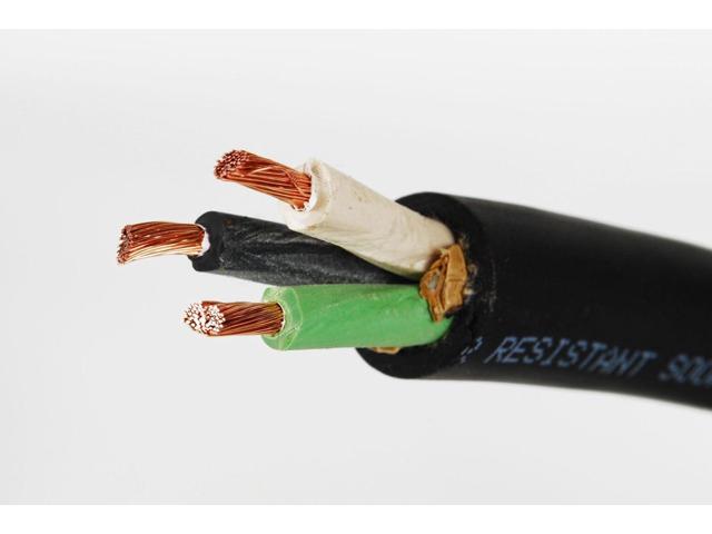 100' 10/3 SOOW SO Portable Power Cord Cable UL Approved, 10 AWG 3 Conductor Heavy Duty Rubber Cable, 600V, Black Flexible Wire General Cable