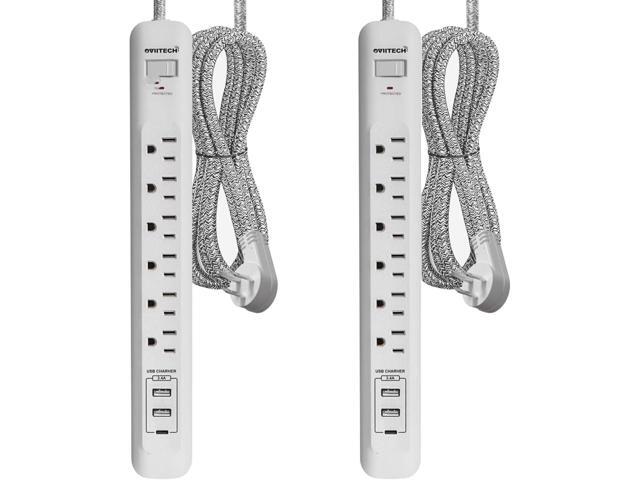 Oviitech Surge Protector Power Strip with USB Port,6 AC Outlets with 3 USB Ports Power Strip(2 usb-A,1 usb-C),10FT Extension Cord Flat Plug for...