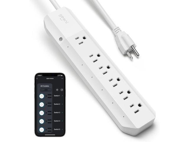 Geeni Smart Surge Protector 6-Outlet Power Strip Wi-Fi Enabled with Voice Control (Alexa, Google Assistant), Surge Protection, 3ft Extension Cord,...