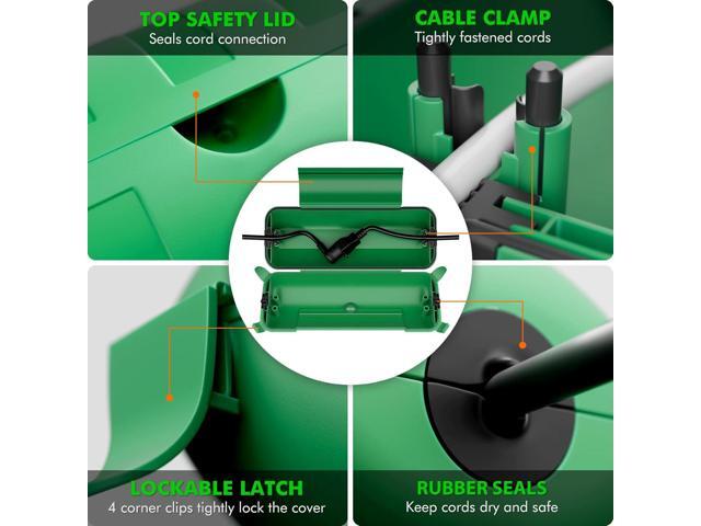 Restmo Extension Cord Safety Cover, IP44 Waterproof Connection Box, Weatherproof Electrical Enclosure Seal to Protect Outdoor Outlet, Plug, Holiday...