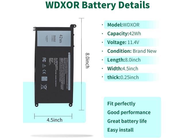 42Wh WDX0R Laptop Battery for Dell Inspiron 15 7579 7569 5578 5565 5567 5568 5570 5775 5579 7560 7570, 13 5378 5368 7375 7368 7378, 17 5765 5767...