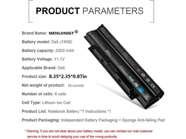 New J1KND 11.1v 48wh Laptop Battery for Dell Inspiron13R N3010 N3110 14R N4010 N4110 N4050 M4040 15R N5010 N5110 N5030 N5040 N5050 M5040 M5040 17R...
