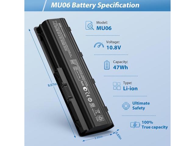 593553-001 593554-001 MU06 MU09 Laptop Battery for HP Pavilion G6 G7 G62 G72 G4/2000 Notebook PC/DM4 DV3 DV5 DV6 DV7/Compaq Presario CQ32 CQ42 CQ43...