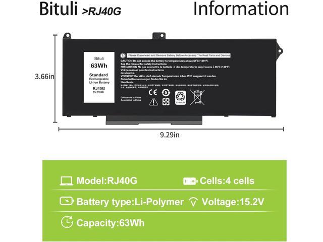 RJ40G Laptop Battery Replacement for Dell Latitude 14 5420 Latitude 15 5520 Precision 15 3560 Series P137G P137G001 P104F P104F001 P104F002 075X16...