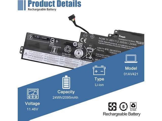 01AV421 T470 T480 Laptop Battery Replacement for Lenovo ThinkPad A475 A485 TP25 Series Notebook SB10K97578 01AV419 01AV420 01AV489 SB10K97576...