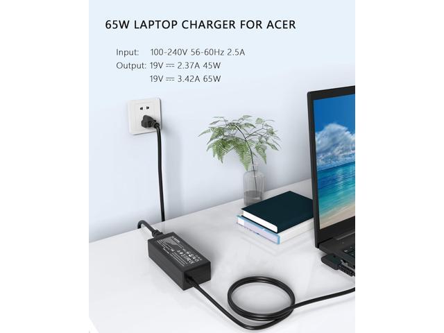 65W Laptop Charger Compatible with Acer Chromebook 11 R11 13 14 15 CB3 CB5 CB3-532 CB3-111 CB3-131 CB3-431 CB5-571 CB5-132T C720 C720P N15Q9 N15Q8...