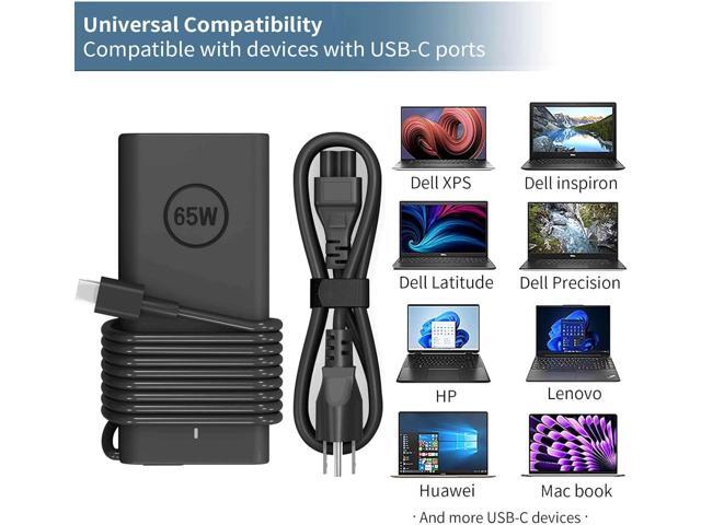 New Slim 65W Dell Laptop Charger USB C for Dell Latitude 5420 5520 5540 7420 7410 5285 5290 7400 XPS 13 and Dell Chromebook 3100 Type C Dell AC...