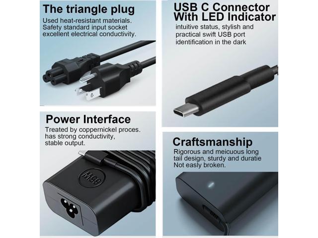 New Slim 65W Dell Laptop Charger USB C for Dell Latitude 5420 5520 5540 7420 7410 5285 5290 7400 XPS 13 and Dell Chromebook 3100 Type C Dell AC...