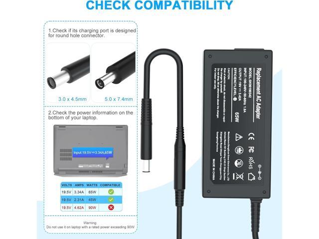 65W Laptop Charger for Dell Latitude 13 3301 3310 3390 14 3400 3410 3420 3490 15 3500 3510 3520 3590 Vostro 13 5301 5390 14 5401 5402 5490 15 3558...