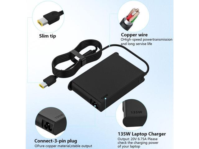 135W AC Charger Fit for Lenovo ThinkPad X1 Extreme Gen 1 2 3 4 5 W540 W541 T440 T440S T440P T470P T540p T15p Ideapad Yoga Y50-70 Y50-80 Y50p...