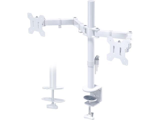 BONTEC Dual Monitor Desk Mount, Full Motion Adjustable White Monitor Stand for 1327 Inch Screens, Heavy Duty Arms Hold 22 lbs Each, VESA...