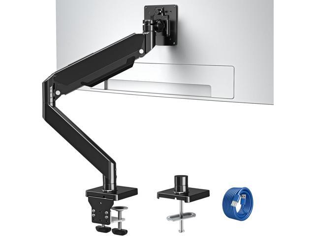 MOUNTUP Single Monitor Mount with USB Fits 49 42 40 35 34 32 27 24 inch Large Screen, Heavy Duty Monitor Arm, Monitors Stand for Desk, Holds 4.4-33...