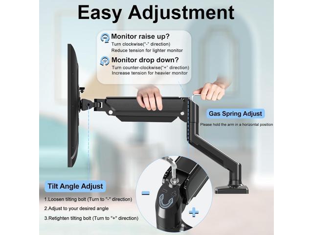 Dual Monitor Mount Fits 13 to 32 Inch Computer Screen, Dual Monitor Arm Hold up to 19.8lbs Each, Full Motion Monitor Desk Mounts for 2 Monitors,...